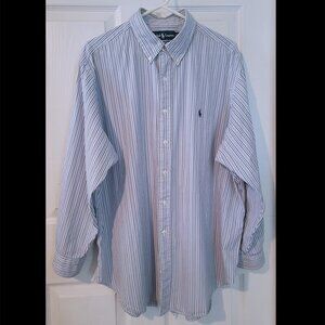 Ralph Lauren Polo Men's Striped Button-Down Shirt – XL (17 1/2, 32/33) – Classic